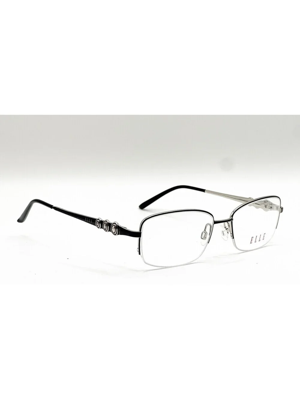 Elle EL13417 BK Black Rectangle Authentic Eyeglass Frames 52-17-135
